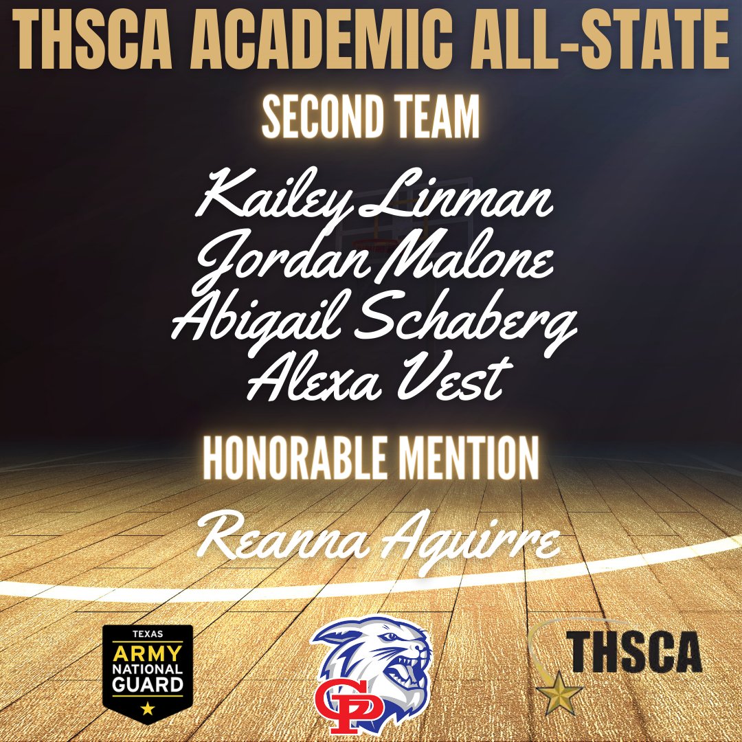 GPAthletics1's tweet photo. 5️⃣ Wildcat seniors earned @THSCAcoaches Academic All-State recognition for their efforts on the court and in the classroom, this season. 🏀📚🎓 Congratulations, ladies 👏👏👏
#goGPwildcats ❤️💙
@GPHSwildcats1 
@GPISD1 https://t.co/kcAuLmEKBZ