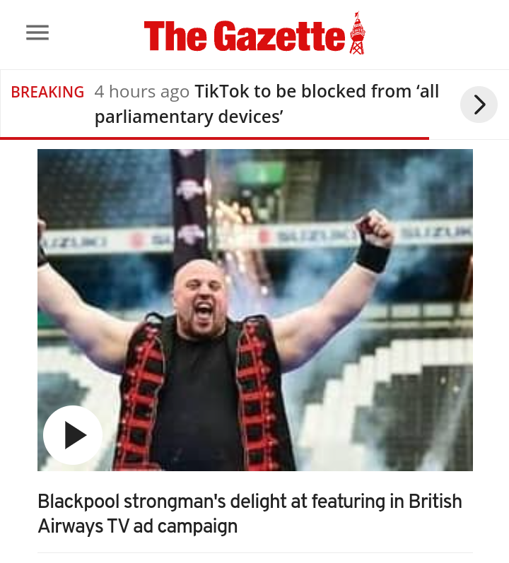 SteStevens's tweet photo. Big thank you to @The_Gazette for their continued support and following my journey!! 🤘🎪💪
#TITAN #Sideshowstrongman https://t.co/7ElV8JbyAg
