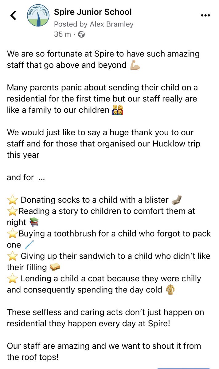 A message sent to our parents today ⭐️