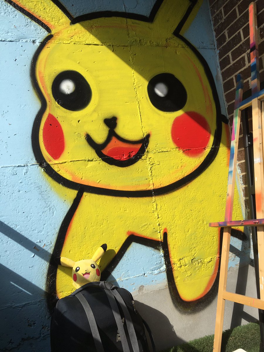 JonJonAnimation's tweet image. I see #Pikachu trending and now I must post some of my rough line tests of a Pikachu bouncing and a mural I made of #PikaPika and the plushie pal with a #pokeball made from a lacrosse ball lol and a lil Pikachu plush P100 pilot. (I’m ok)😂