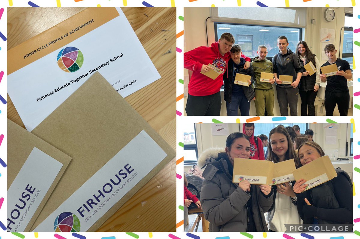 FirhouseETSS's tweet photo. We had a lovely celebration with our TY students on receiving their Junior Cycle Profile of Achievement today 🤩 Wonderful to see so many aspects of student learning captured: Subject CBAs, Short Course CBAs, Student Reflection in Other Areas of Learning, &amp; Final Examinations 🥳 https://t.co/N44U6bdw9w