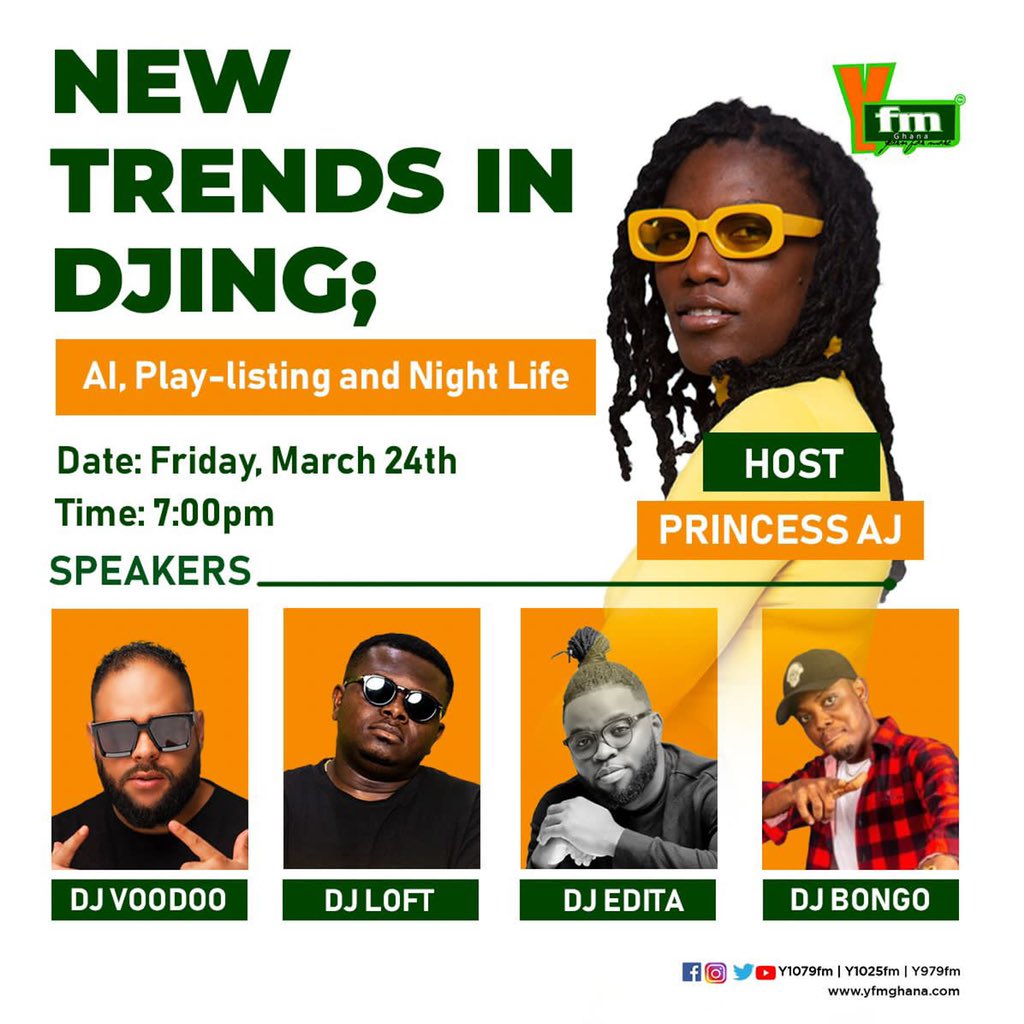 DjEdita's tweet photo. Join myself @deejayLoft  @djbongogh &amp; #DVoodoo today March 24 on our twitter spaces, as we talk about the NEW TRENDS IN DJING among many other interesting topics.

This conversation will be moderated by @_Princesss_AJ Don't miss it!

Time : 7pm

#YClashOfTheDJs https://t.co/J8ce38t900