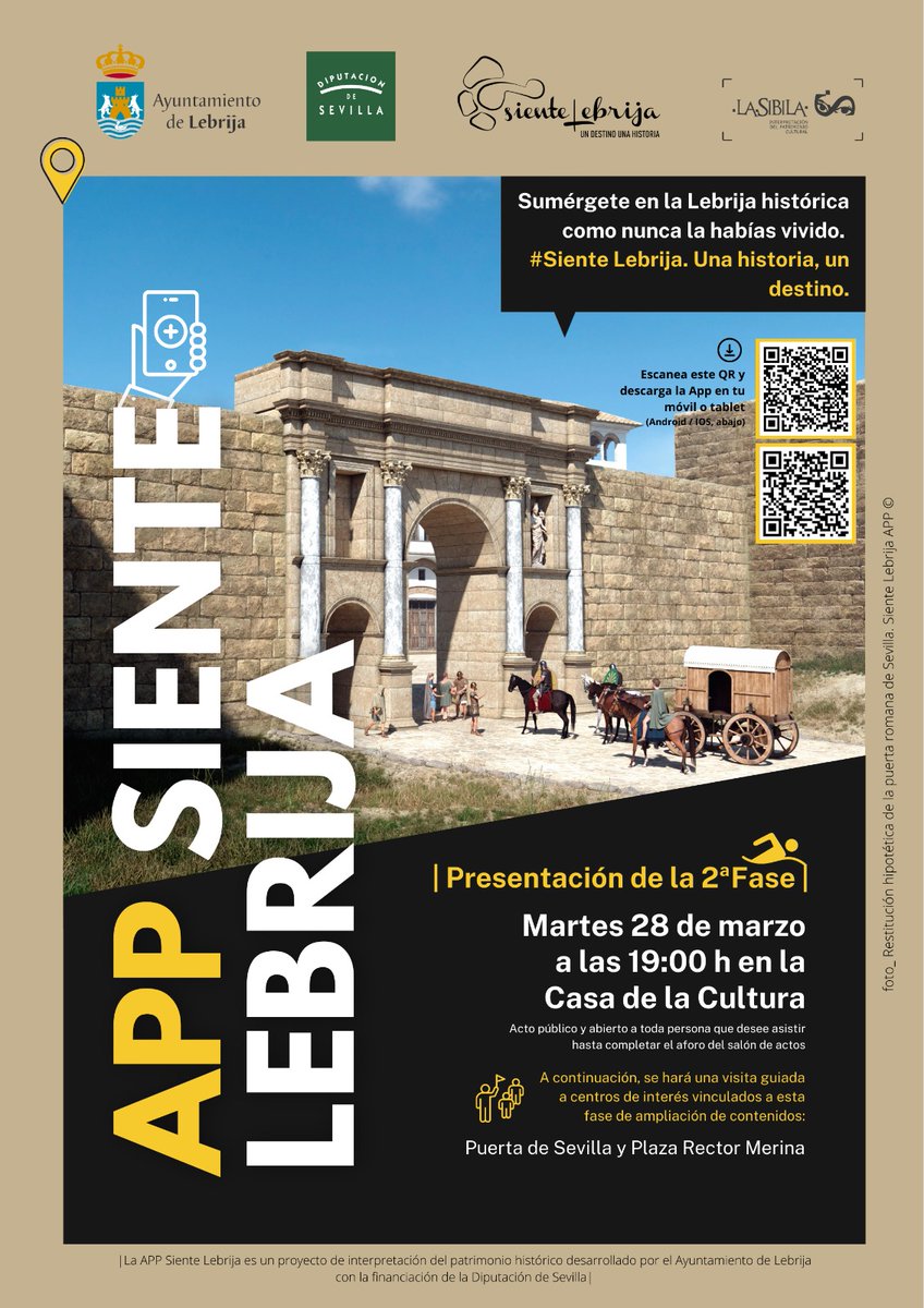 Este martes 28 de marzo estaremos en Lebrija presentando los nuevos contenidos de la aplicación #SienteLebrija y estamos seguros de que será todo un acontecimiento.
Os esperamos! 🙂
#lebrija #patrimonio #cultura #NuevasTecnologías #realidadvirtual