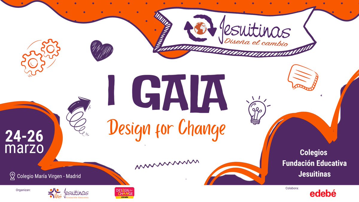 Arranca hoy la I Gala #DesignForChange “Jesuitinas Diseña el Cambio”.
Alumnos y profesores de 10 de nuestros colegios se juntan en <a href="/MariaVirgenCole/">ColegioMariaVirgen</a> (Madrid) para presentar sus proyectos y profundizar en la metodología <a href="/dfcspain/">Design for Change España</a>
#JesuitinasDiseñaElCambio #ActivistaICan
