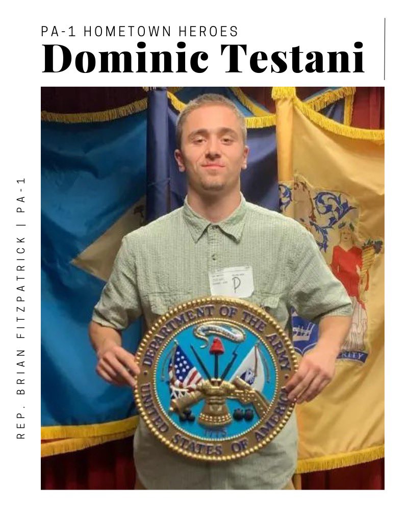 Meet this week's Hometown Hero, Dominic Testani of Doylestown, whom we tragically lost last weekend in a boating accident. In his short 18 years, Dominic led a vibrant, inspirational life &amp; had an incredibly bright future ahead as an early enlistee of the U.S. Army. (1/5)