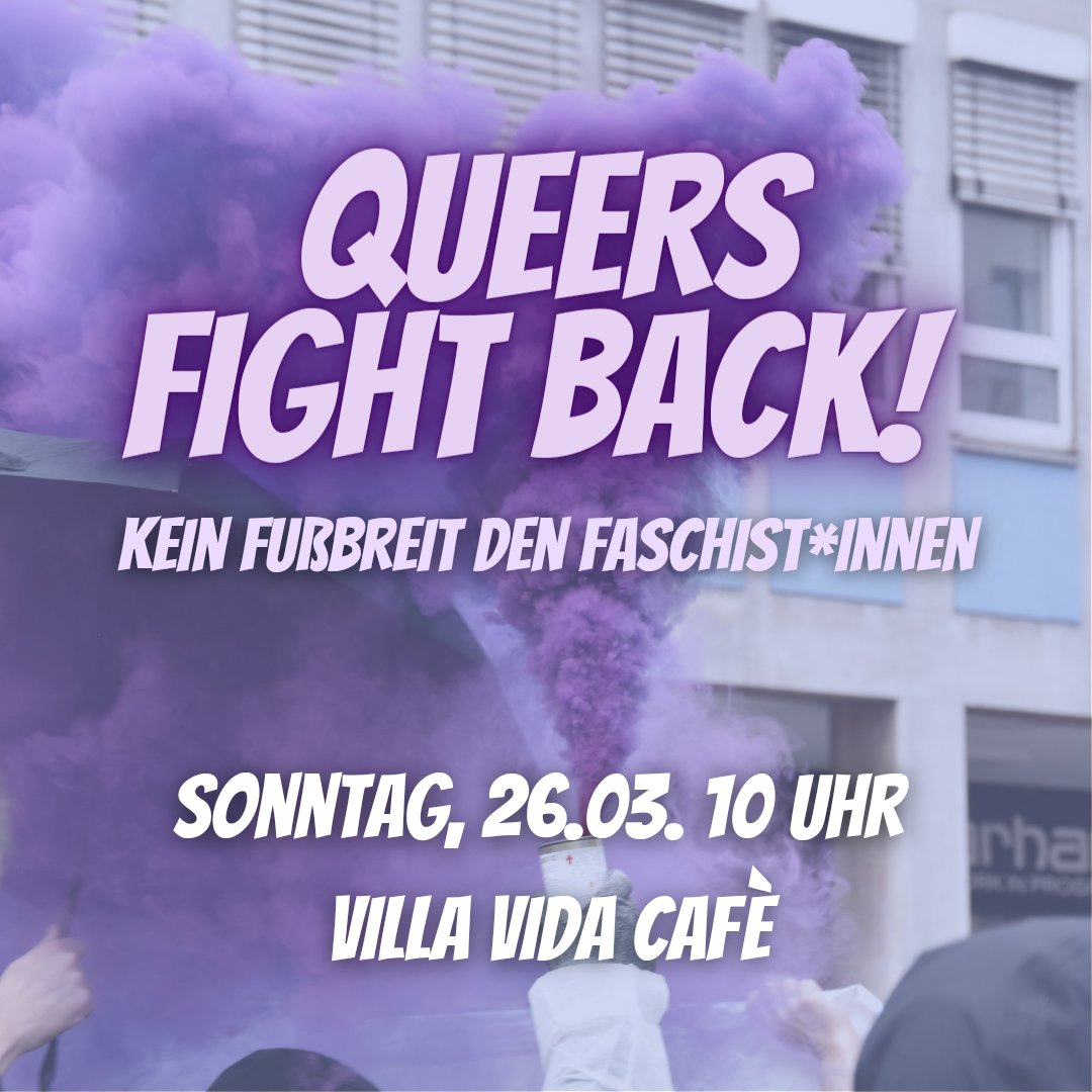 AsjWien's tweet photo. QUEERS FIGHT BACK!
Kein Fußbreit den Faschist*innen! 

Rechtsextreme rufen dazu auf, am 26.03. (und am 16.04.) Kinderbuchlesungen von Drag Queens in der Türkis Rosa Lila Villa zu stören. Dem werden wir kollektiv entgegentreten! https://t.co/efGmOdRIlG