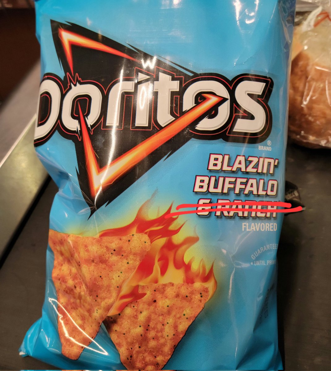 firstelder22's tweet photo. Sheesh, @Doritos. If you knew the FIRST thing about Buffalo you'd know it's #NeverRanch.

Try making the flavor properly-with Bleu Cheese. https://t.co/2rY3sVHvcE