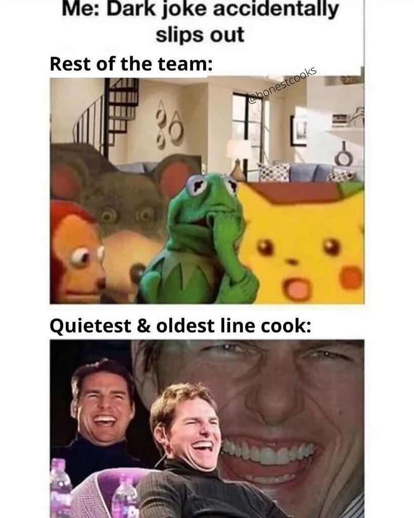 Follow us on IG 
 instagr.am/p/CqLYkg1sq9p/
#kitchenmemes #chefmemes #supportsmallbusinesses #honestcooks