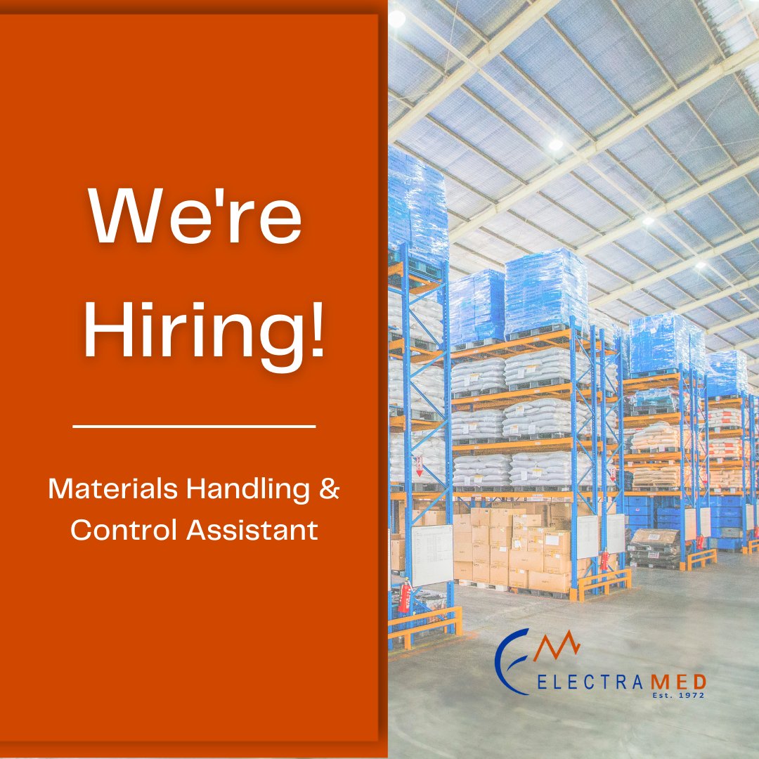 We are hiring a Materials Handling and Control Assistant. For more information and to apply for the position please visit: electramed.ie/index.php/2015… 

#hiring #warehousejobs