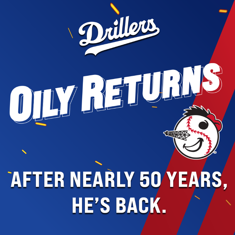 TulsaDrillers's tweet photo. DRUM ROLL PLEASE 🥁🥁🥁
 
After nearly 50 years, the iconic Tulsa Oilers character, Oily the Oiler, will be returning to the Tulsa Drillers!
