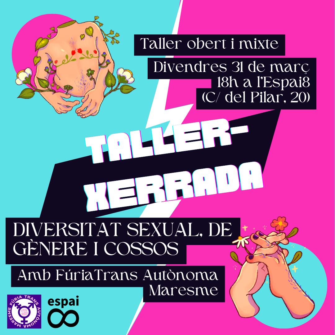 📢 Saps com es defineixen sexe i gènere? Tens dubtes sobre què és ser una persona trans*? Vols ajudar a que les persones trans* i no binàries puguem viure en entorns segurs i acollidors? 💜
Taller gratuït! 
🗓 Divendres 31 de març 
⏰ 18.00h 
📍C/ del Pilar, 20, Premià de Mar