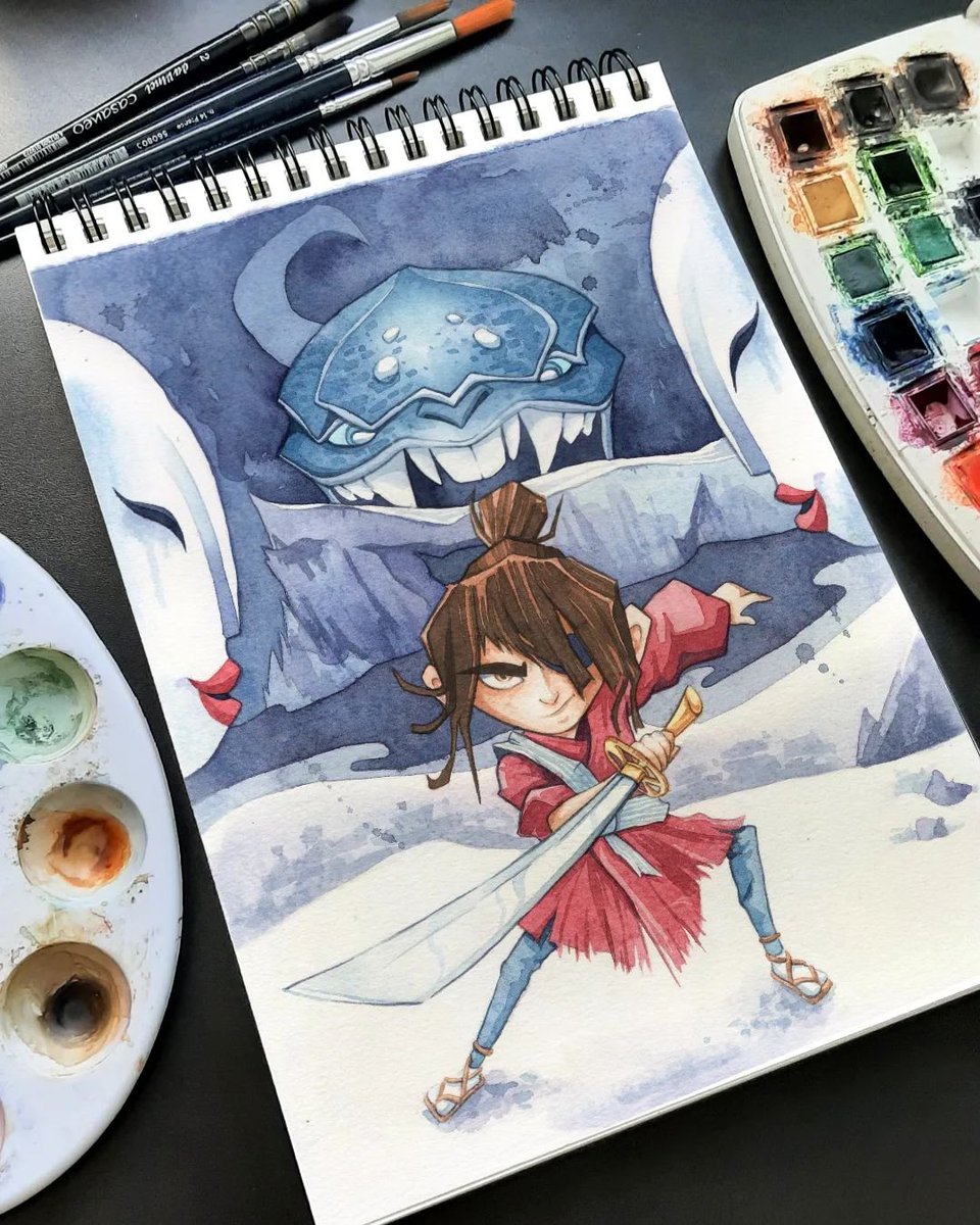 Trapped between the Sisters and the Moon King, #Kubo faces his greatest challenge yet! We bow before the unbreakable paintbrush of Patrick Camelo. (Art by patrickcameloart on Instagram) #FanArtFriday