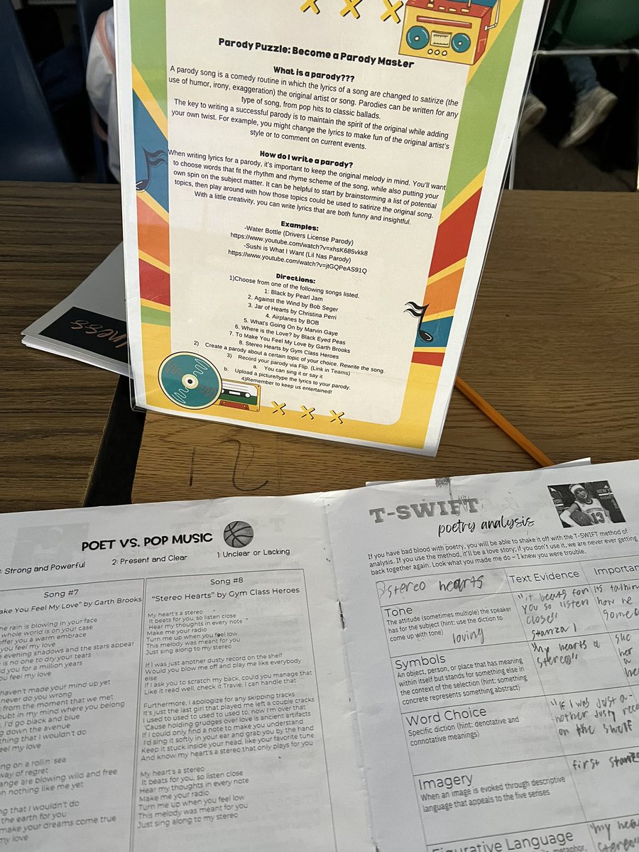 Fun poetry stations to end our March Madness unit! Ss chose from Electric Cards, Parody Puzzles, and Light Up poetry.😁 Thanks Sewell and Bak for having me and collaborating! The kids loved it!@SBMSPIRATES #OnslowAIG