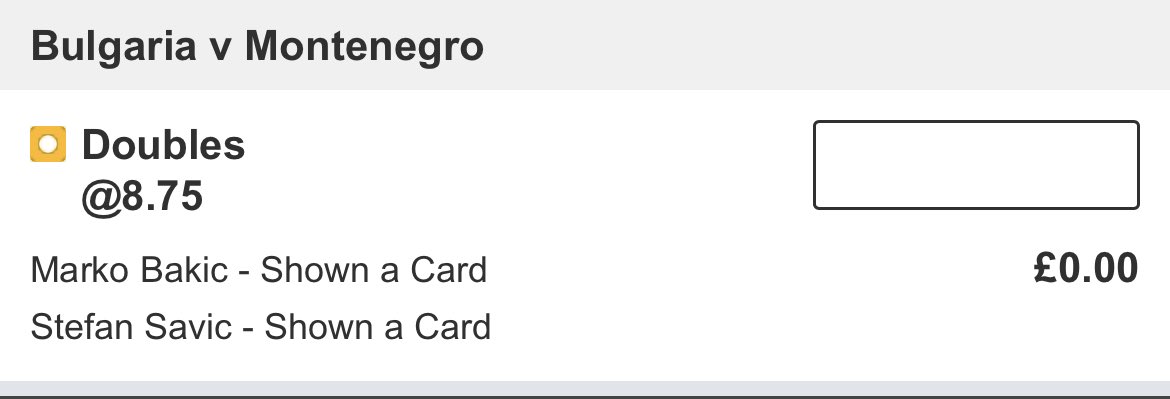 bettingvillage's tweet photo. A couple of doubles for the 5pm game 🟨🟥

Skybet &amp; Bfair.

18+ gambleresponsibly https://t.co/J0AHMzn3Mp
