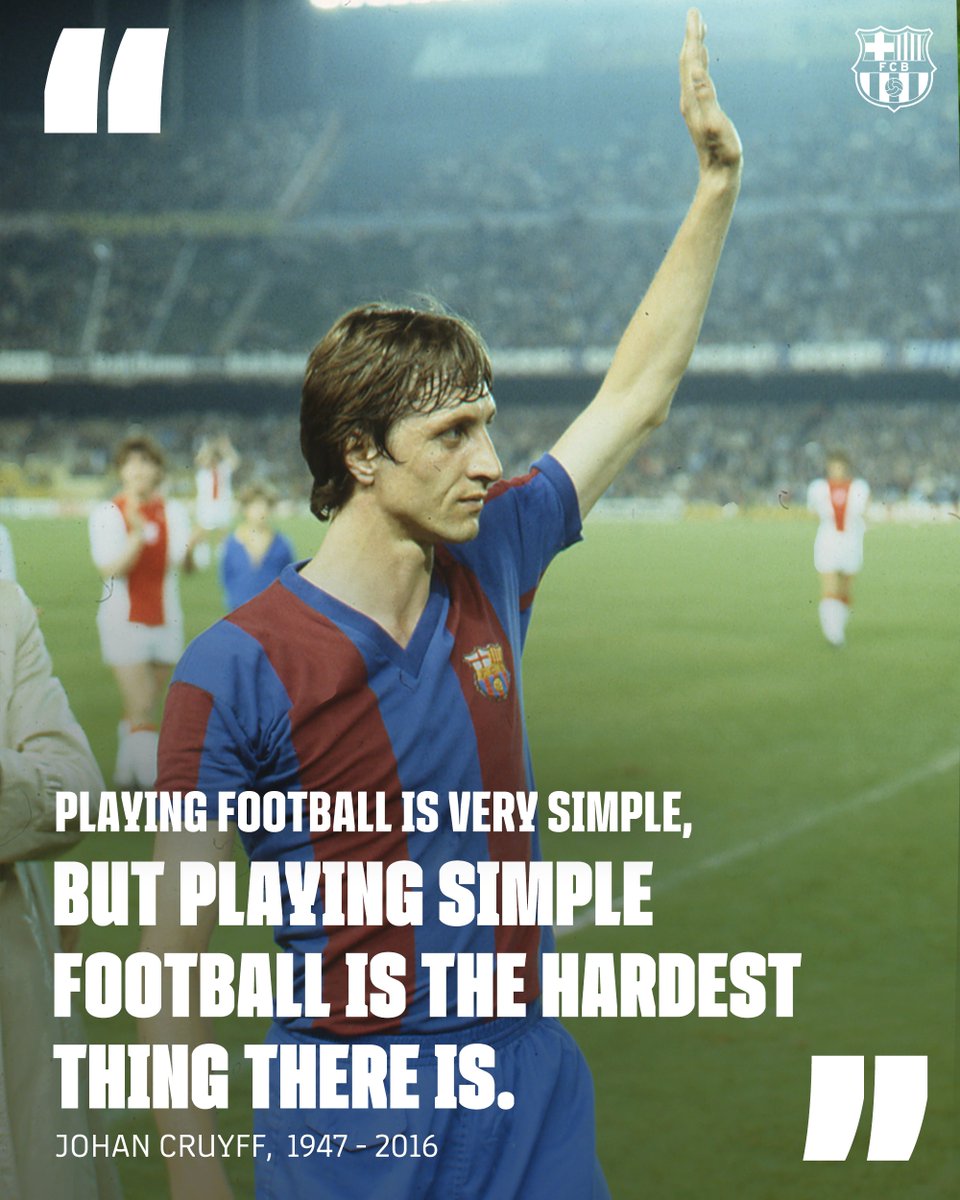 FCBarcelona's tweet photo. Simply Cruyff. 

We miss you, Johan. 😘 https://t.co/Z69aVBO7r7