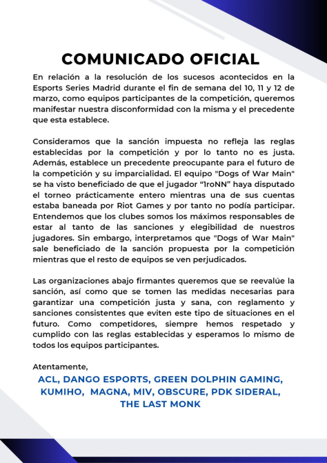 Por un ecosistema justo donde ser premie el buen hacer y deportividad por encima de los amiguismos y la política de esconder las malas praxis.