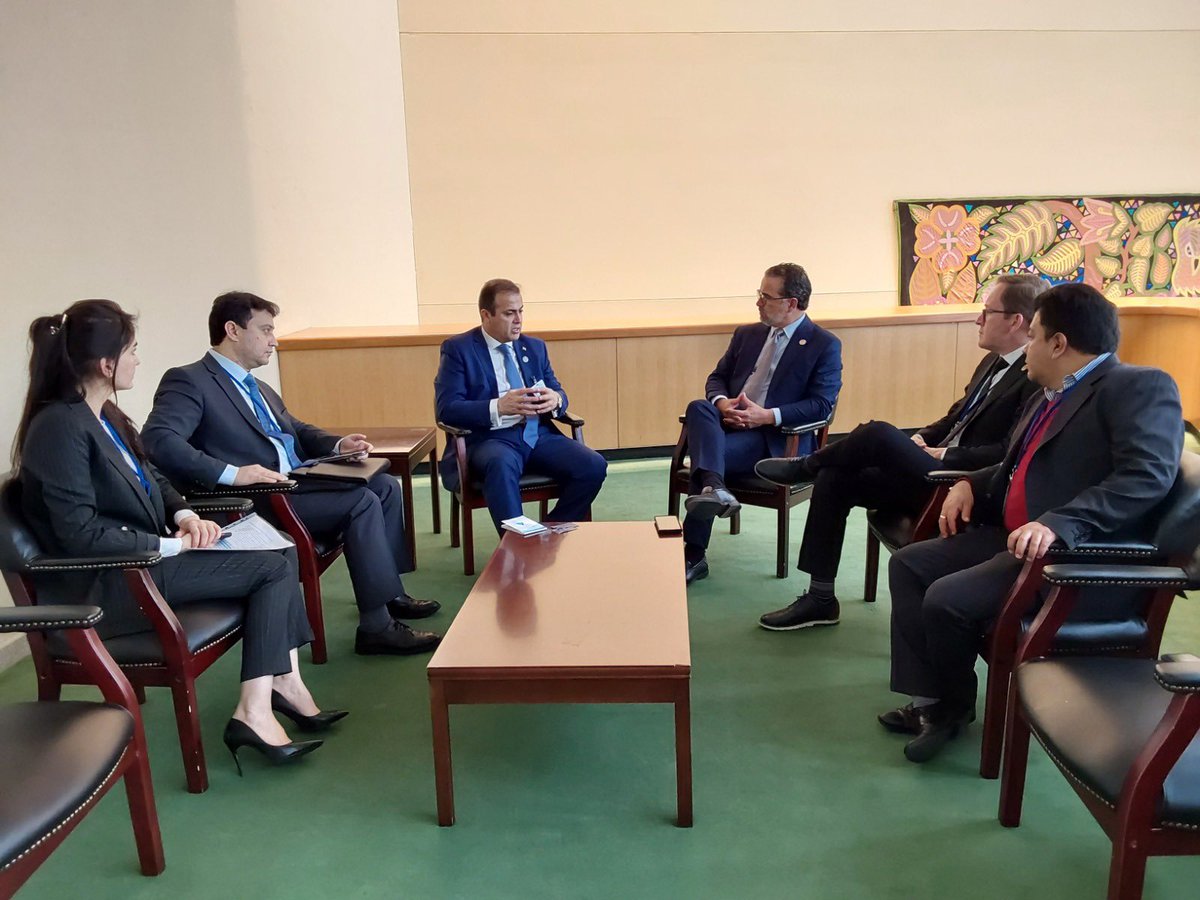 erwinronquillo's tweet image. #NewYork 📍Nos reunimos con Sulton Rahimzoda (Enviado Especial del Pdte. de la República de Tajikistan), para intercambiar experiencias en materia de ambiente y lucha contra la desnutrición crónica infantil para lograr una futura cooperación internacional.

#UNWater2023Conference