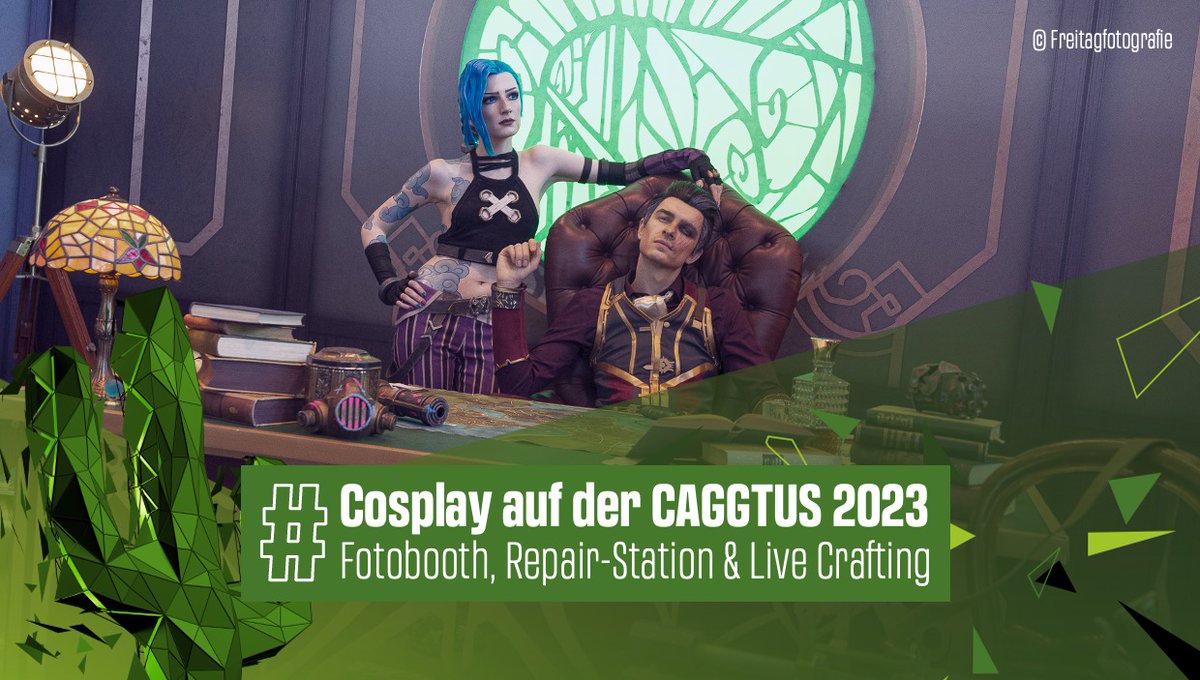 Von der atemberaubenden Arcane Fotobooth "Silco's Office" von Walkiah Cosplay und viiilicious bis zur Cosplay Repair &amp; Crafting Station mit Moro.props, Raptobot und LazerLiz findet ihr auf der #CAGGTUS2023 alles, was das Cosplay-Herz begehrt! #Gaming #Festival 🌵