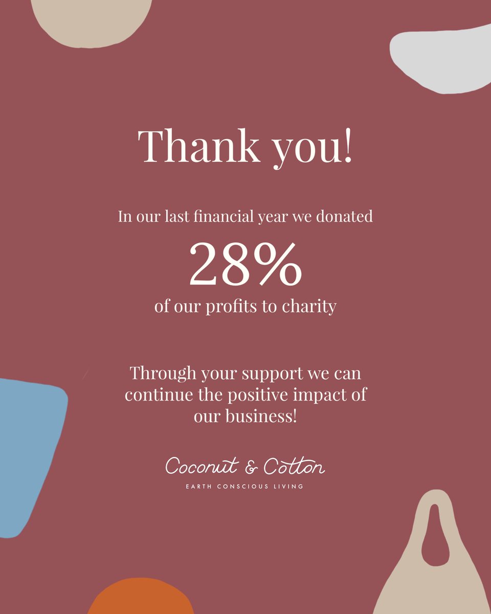 Coconutcotton's tweet photo. We are over the moon to share our charity donation figures for our last financial year! Not only do you get amazing sustainable products, you also make an impact on livelihoods in our community and around the world 🌎💚 #sustainability #ethicalbusiness https://t.co/4AjhiiRSx7