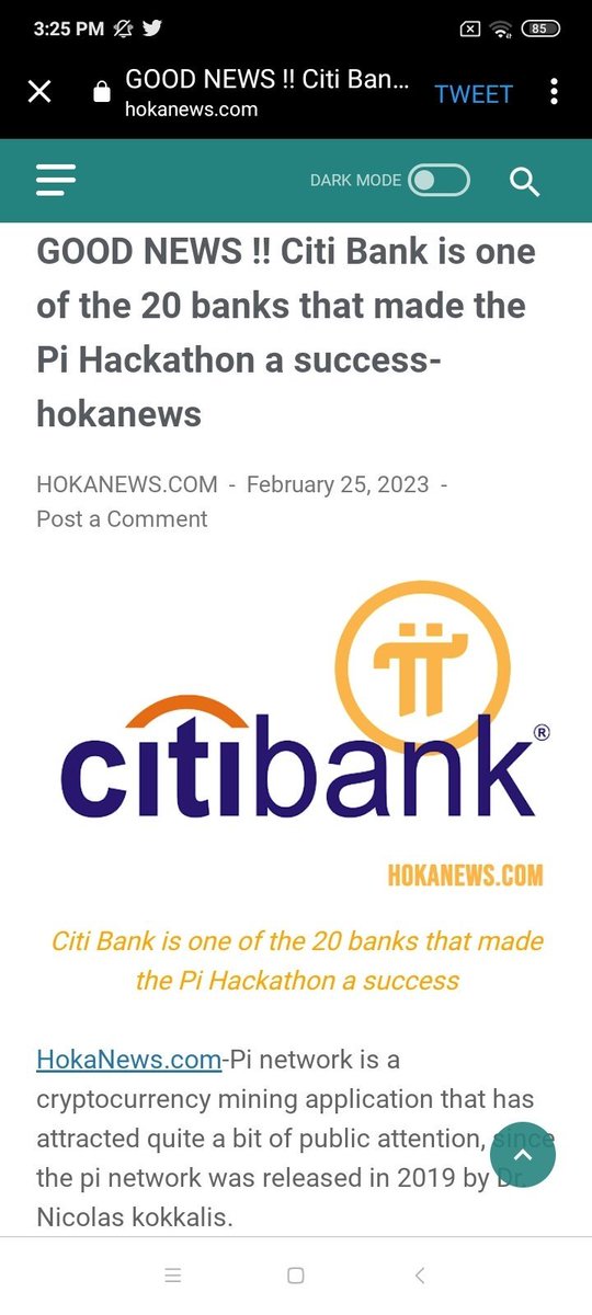 #pinetwork GOOD NEWS !! Citi Bank is one of the 20 banks that made the Pi Hackathon a success-hokanews 🎇 
#picoreteam Thanks you so much 💝
#pinetworkworld
🎊🎊🎊🎊🎊🎊