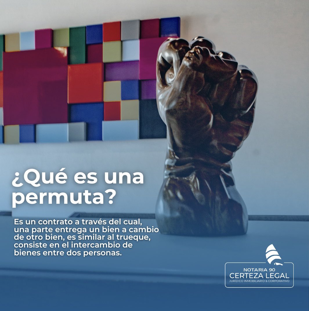 90_legal's tweet photo. ¿Tu ya sabías que es una permuta? 🔍
En Notaría 90 estamos más que preparados para realizar este tramite contigo, guiandote en todo momento.
Contáctanos, nuestras asesorías son gratuitas. 💙
📞 984-803-0555
📲 984-178-7636
#notaria #notariapublica #PlayaDelCarmen https://t.co/u4l1PtHSoh