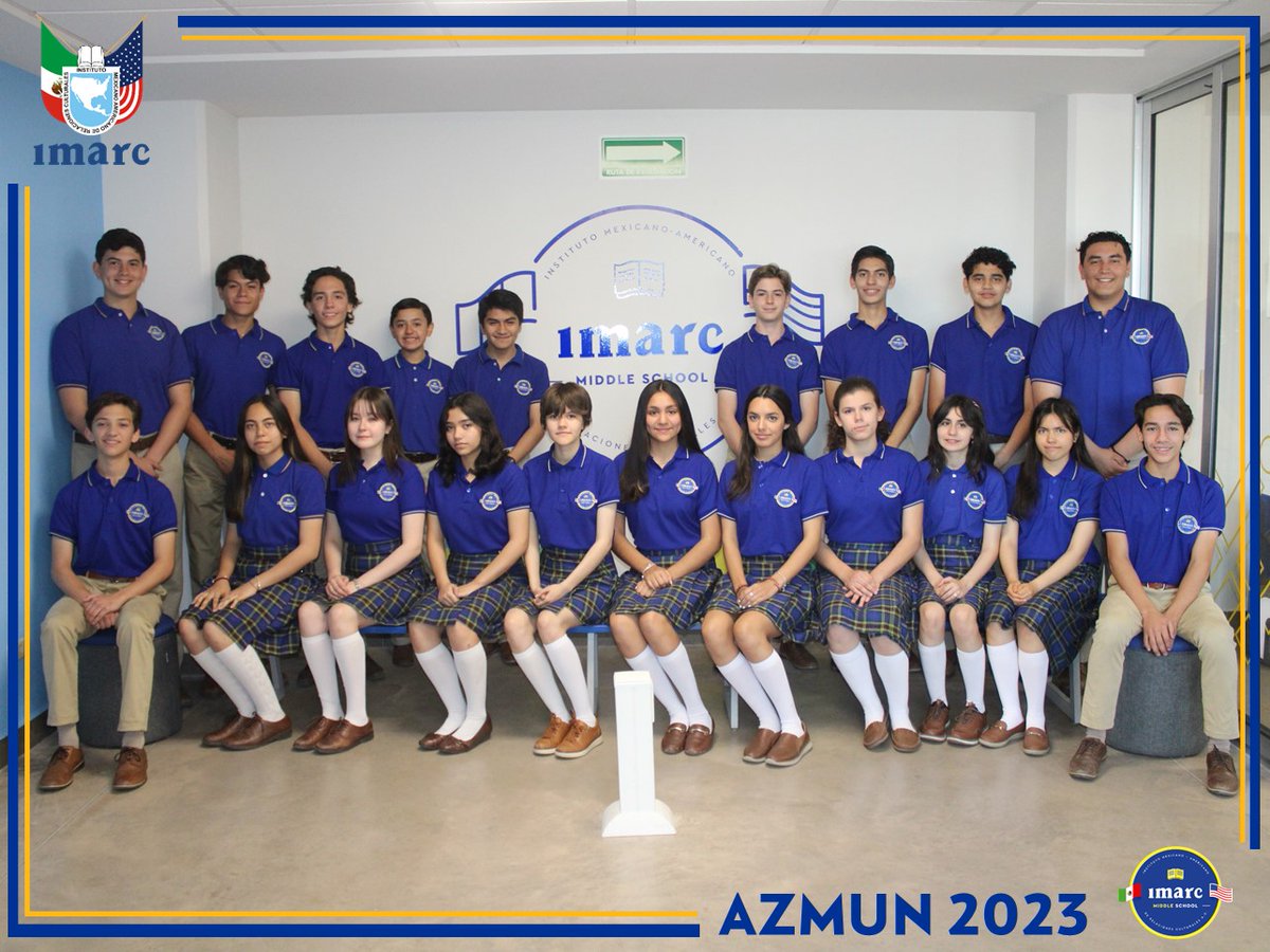 imarcmx's tweet photo. La delegación de alumnos de IMARC Middle School ya se encuentra en en Tucson, AZ. para su participación en el Modelo de la Naciones Unidas de la Universidad de Arizona (AZMUN 2023)✨
¡Éxito a todos en este evento! 🤩
LIVE IMARC!
#IMARC #LIVEIMARC 🌎 #AZMUN2023 https://t.co/ZGLIgrr4Qq