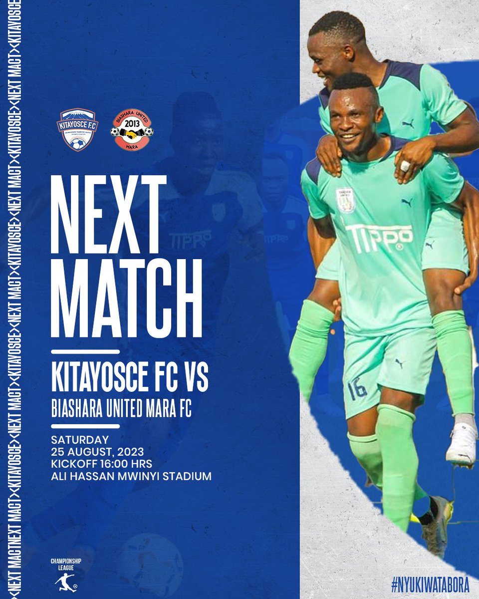 taboraunitedfc's tweet photo. #UpcomingFixture🔥
Tupo tayari kwa mchezo wetu wa kesho🙌
Kitayosce FC 🆚️ Biashara United FC
🗓️ 25.03.2023 (Jumamosi)
🏟 Ali Hassan Mwinyi, Tabora.
⏱️10:00 Jioni
#️⃣#BeesSquadInTabora
🏆 Championship League (2022-23)
#KFC💙 | #NextMatch | #NyukiWaTabora🐝™ https://t.co/CiD37fFprK