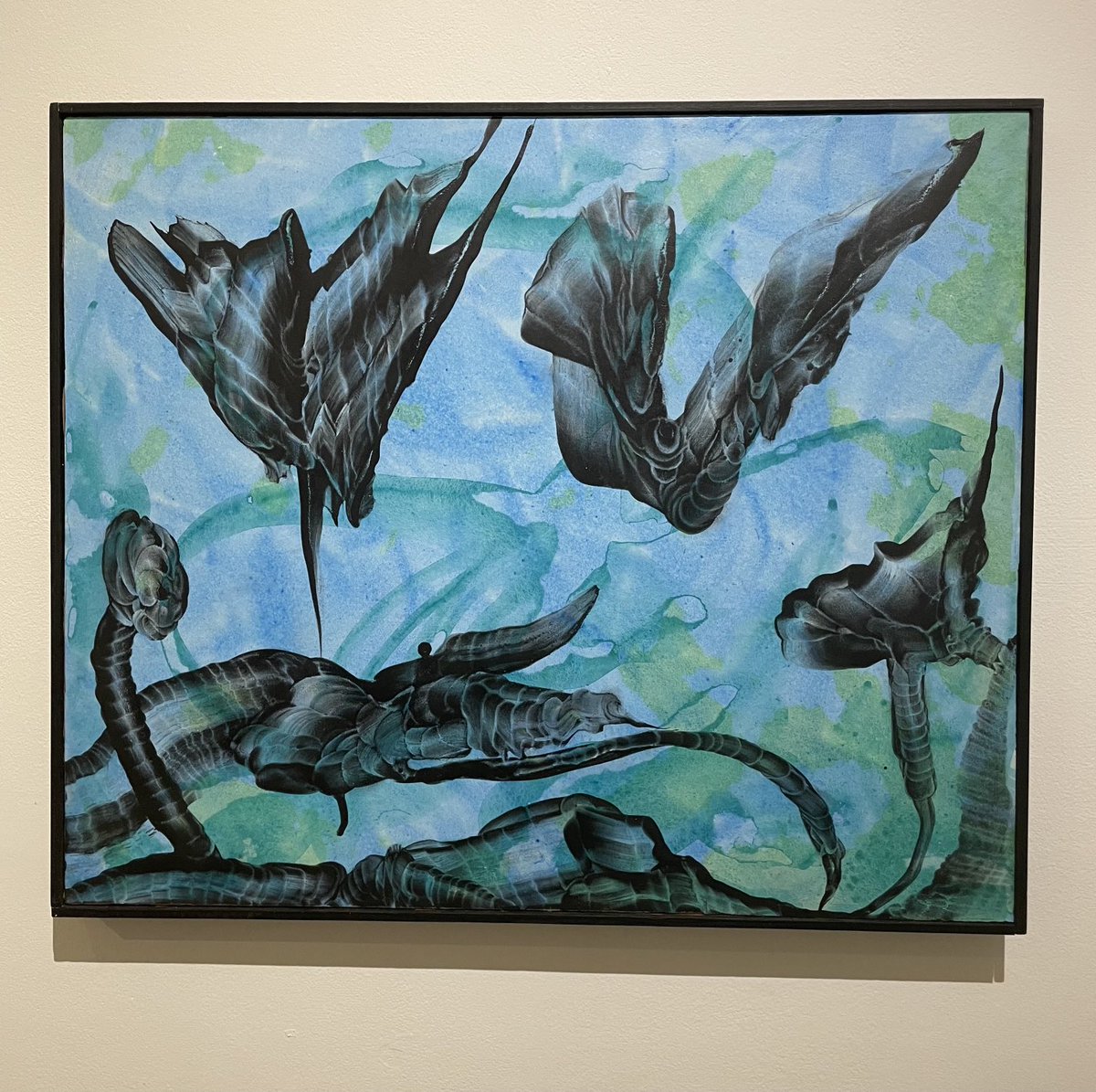 DCGonline's tweet photo. Virgil Grotfeldt, “100 Fathoms,” 2001, Carbon Powder and Acrylic on Paper and Museum Board, 19.5 x 23.5 inches.  On view and available at Deborah Colton Gallery. https://t.co/LSyKTkGU8C