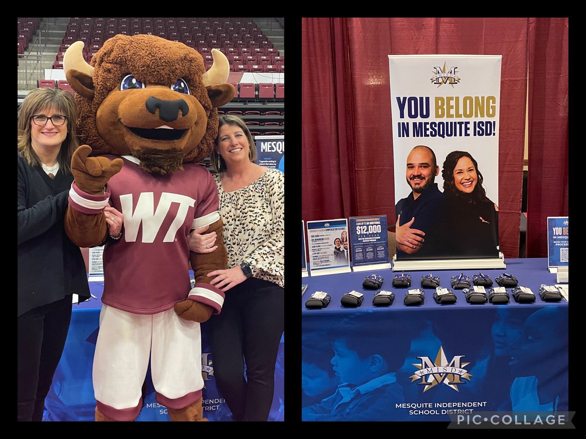 JoinMesquite's tweet photo. Our amazing recruitment team has been traveling in state as well as out of state to bring home the very best for our students! @mesquiteisdtx @klc_2323 @eduran98 @Vikingsbaldguy @ChassordeeW #YouBelongInMesquite https://t.co/DvxQZUZmwn