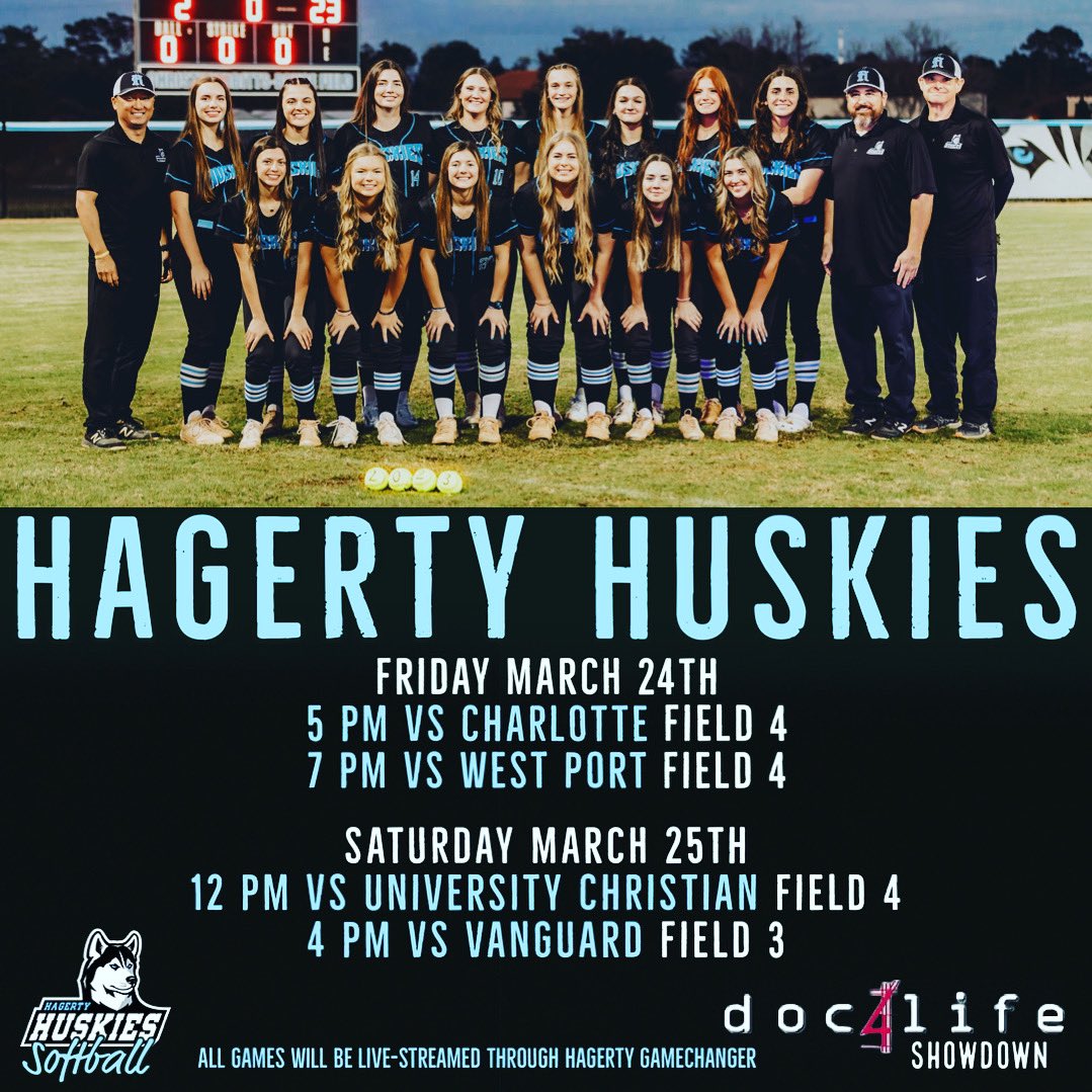 HuskySoftball's tweet photo. Itβs TOURNEY-WEEKEND πͺπΌ
Your Varsity Huskies travel to Ocala this weekend for the #Doc4Life Showdown!
π₯ Games will be live-streamed on Hagerty GameChanger ππΌ https://t.co/4RRdNkg83A
Letβs #GOHUSKIES ππΌ @HagertySports https://t.co/uXF5RQmEwx