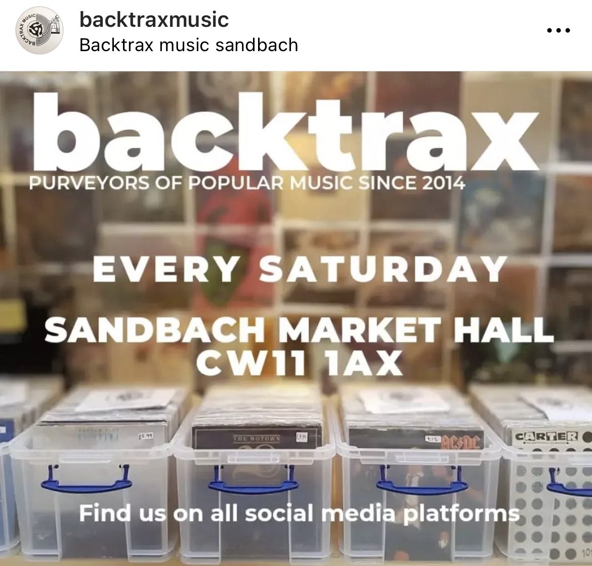 A huge thanks to the amazing @backtraxmusic for hooking me up with this awesome bag! Extremely generous & I’m very grateful!! Make sure you all head over to their bio, give them a follow & get over to the Market Hall in Sandbach to cop some quality music & a bag! #backtraxmusic