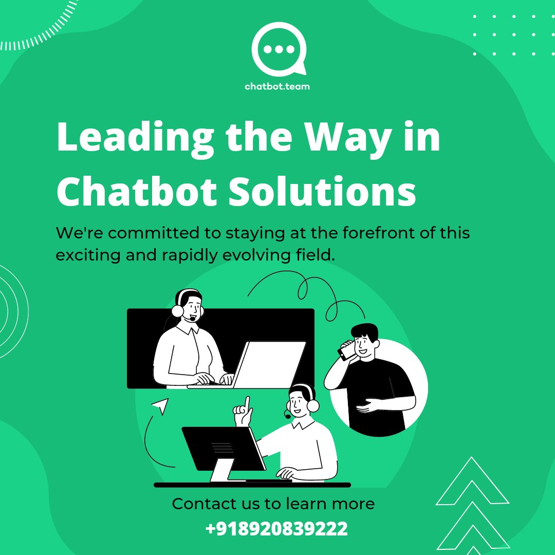 ChatbotTeam's tweet photo. ๐๐ค The future of chatbots and AI is full of possibilities! Our sophisticated chatbots are revolutionizing interactions by handling complex tasks, improving user experience, and understanding user intent. We're proud to lead the way in chatbot solutions. #chatbots #AI #tech https://t.co/sgs5qYHPro