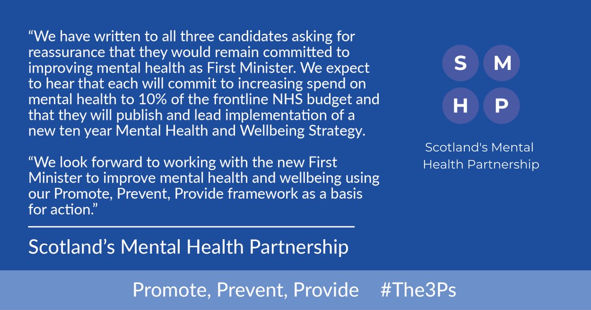 We’ve asked <a href="/HumzaYousaf/">Humza Yousaf</a>, <a href="/AshReganSNP/">Ash Regan MSP</a> and <a href="/_KateForbes/">Kate Forbes MSP</a> to commit to increasing investment in Scotland's mental health services by 25%.

In collaboration with Scotland’s Mental Health Partnership, see our key asks here ➡️  bit.ly/3z1rht1