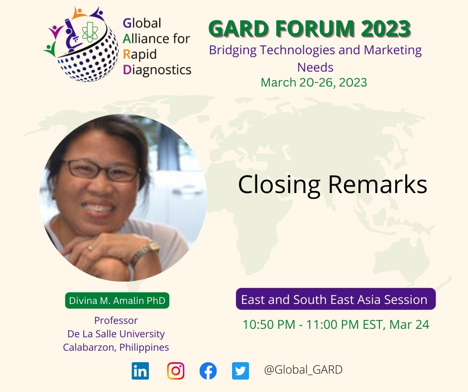 global_gard's tweet photo. 🤝🤝Ready to meet and connect with other like-minded individuals in research? Register now for our virtual event. Join East and South East Asia Session. @UPCPH @DLSUManila
Free Registration at https://t.co/wGKV318zNI
#GARD2023 https://t.co/Sj5VCD4eWr