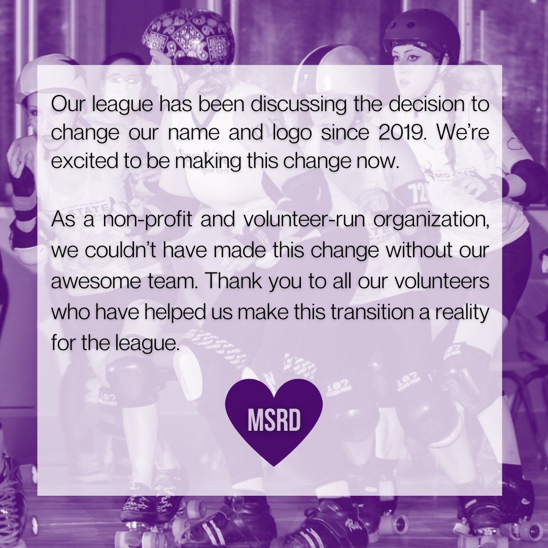 midstateRD's tweet photo. 📣 We are excited to announce we are now Mid-State Roller Derby!

Swipe through to read more about our decision to rebrand &amp; to check out our new logo. https://t.co/MsugcS4rTE