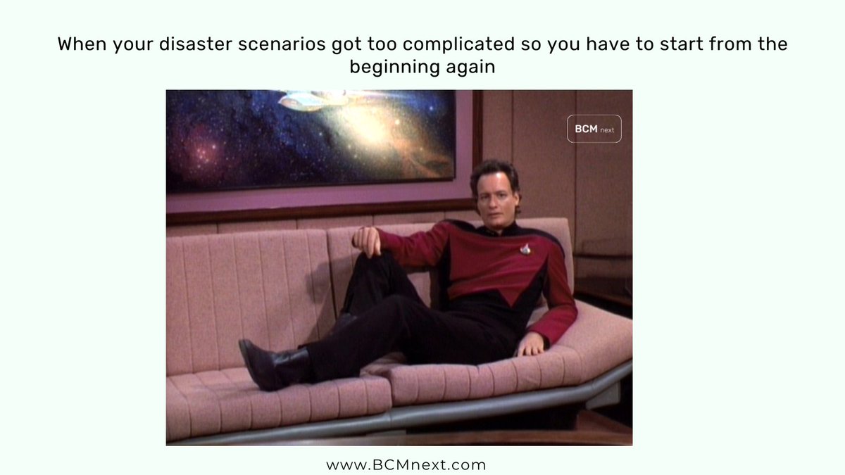 BCM_next's tweet image. Develop scenario-based playbooks with BCM next. In the wake of today&apos;s and tomorrow&apos;s disruptions, we will orchestrate effective recovery processes.
.
#naturaldisaster #disasterrelief #bcmnext #meme #disasterrecovery  #strategy #business #crisismanagement #riskmanagement