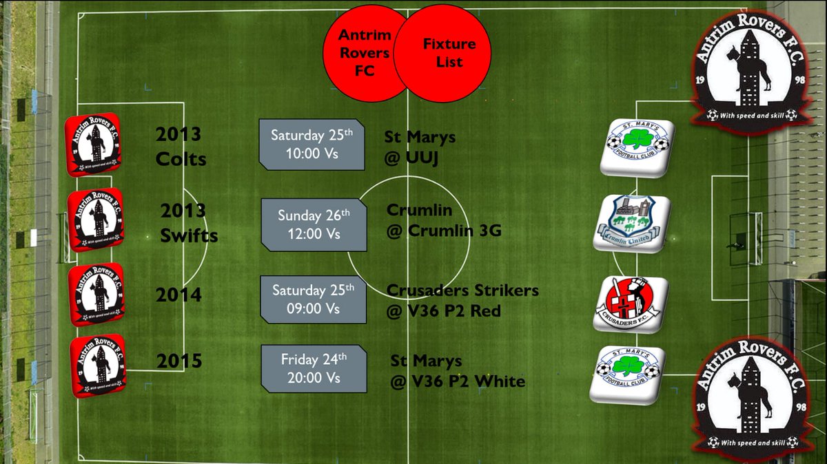 antrimroversfc's tweet photo. Antrim Rovers fixtures this weekend 🔴⚫🔴⚫ https://t.co/7XlkWwLX9U