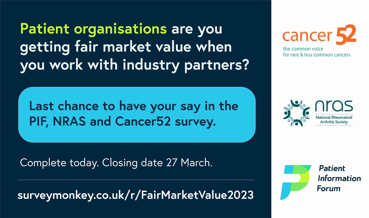 Sophie M Randall (@sophiemrandall) on Twitter photo Health charities - last chance to give your views on fair market value. Is it fair? Consistent? Do we need a sector rate card? Do <a href="/pifonline/">We're not on X anymore – formerly @PifOnline</a> survey surveymonkey.co.uk/r/FairMarketVa… Health charities - last chance to give your views on fair market value. Is it fair? Consistent? Do we need a sector rate card? Do <a href="/pifonline/">We're not on X anymore – formerly @PifOnline</a> survey surveymonkey.co.uk/r/FairMarketVa…
