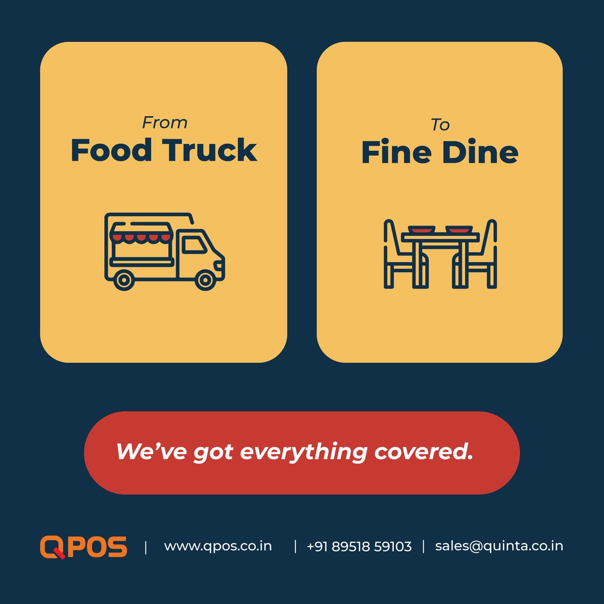 QPOS_Solution's tweet photo. Our QPOS software solution is designed to meet the unique needs of every restaurant business. From Food Truck to Fine Dining, we have the right tools to help you grow. 📈🍽️

#pointofsale #RestaurantPOS #foodtruck #finedining #QPos https://t.co/dhysPup4r4