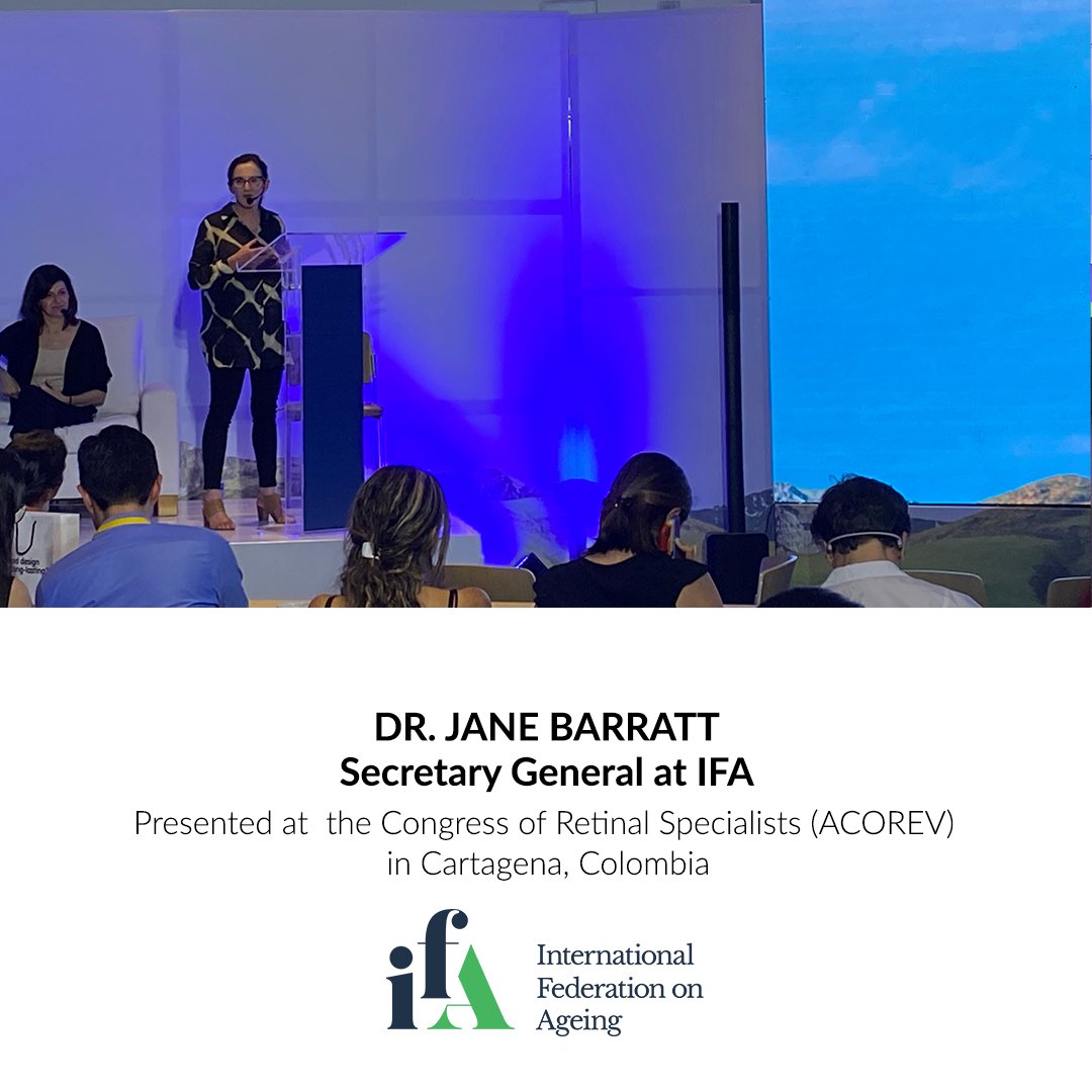 IFAgeing's tweet photo. IFA’s Katrina Bouzanis & @janebarrattIFA presented at the Colombian Congress of Retinal Specialists @ACOREVcolombia
In addition to presenting on the #DRBarometer Program, IFA met with Colombian thought leaders to improve vision care and identify policy and practice solutions. https://t.co/kQSKZd8Hza