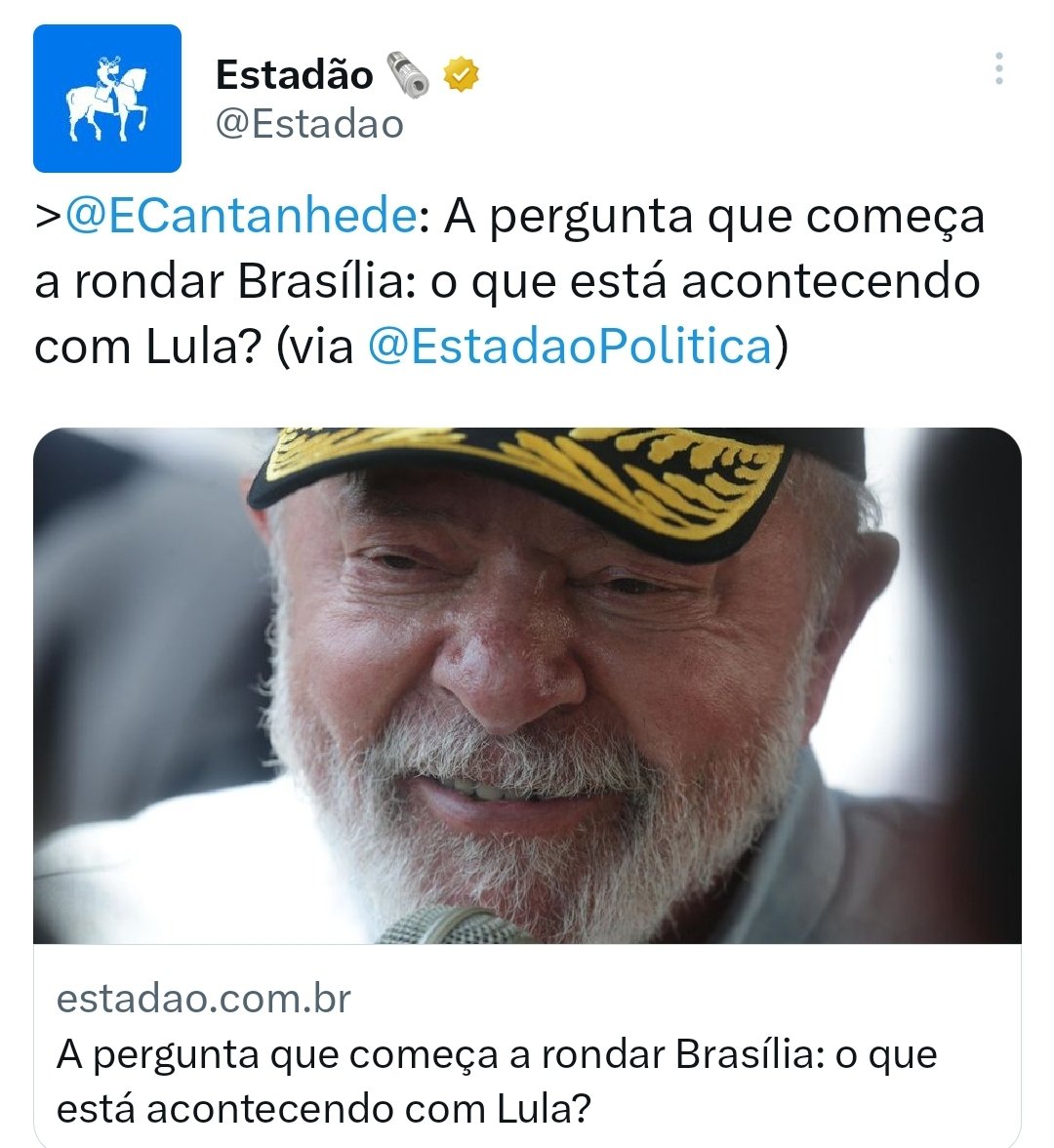 Eu tenho a resposta, Estadão.

Talvez seja pq ele, já idoso e reconhecido internacionalmente como um dos maiores presidentes e líderes políticos da nossa história por ter implementado mudanças sociais profundas nesse país, foi preso ilegalmente após um golpe na democracia cujo