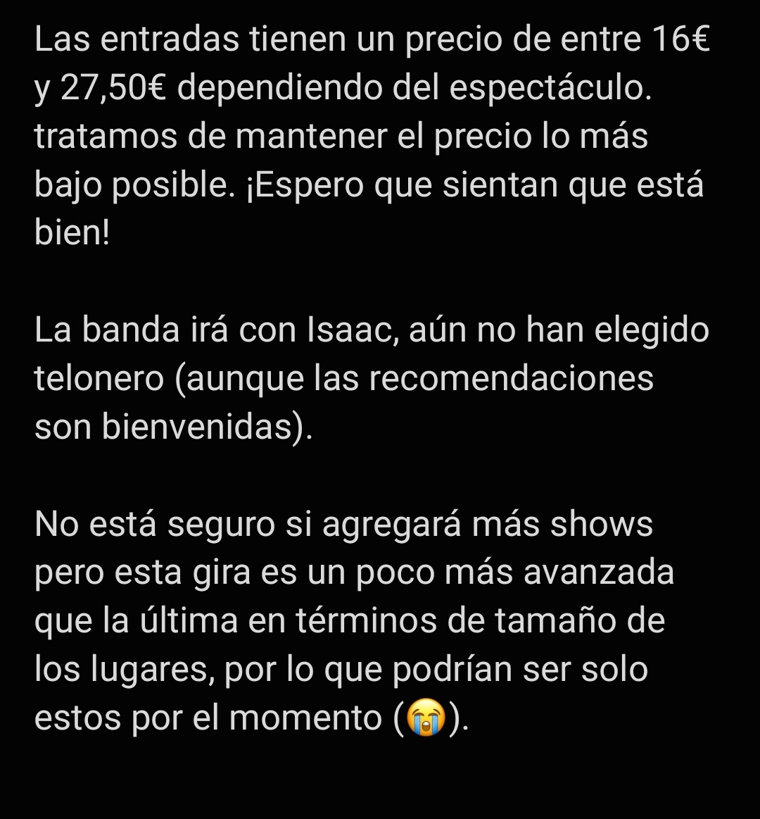 Isaacupdatesarg's tweet photo. Info sobre el tour 2023 y los shows que dará Isaac próximamente♥️ https://t.co/cfrj7PsI9R