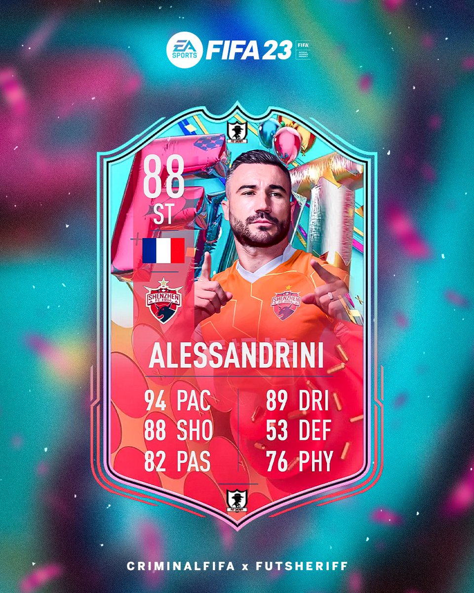 FutSheriff's tweet photo. 🚨Alessandrini🇫🇷 is coming as OBJ/SBC during FUT Birthday 🎂

Stats are prediction ✍🏻

Make sure to follow @FutSheriff and @Criminal__x ❤️

#FIFA23 https://t.co/cWjyhW4gFI