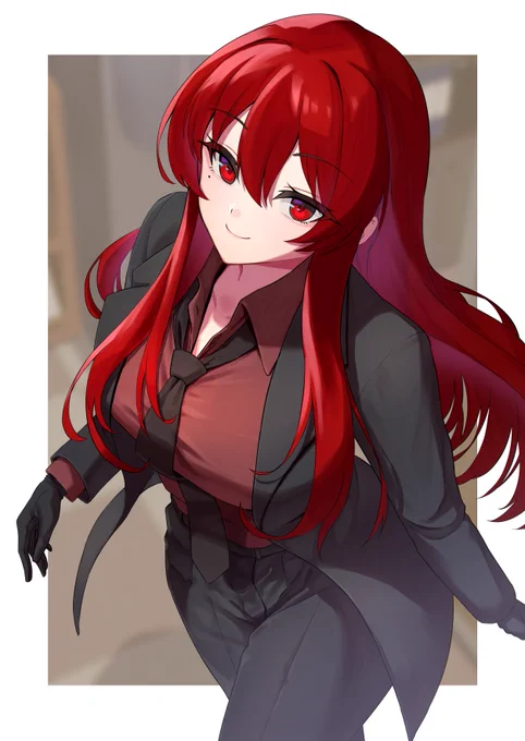 skebにて朱宮さんのオリキャラちゃんを描かせていただきました!綺麗な赤い髪が特徴的でセクシー!描いていて楽しかったです!commissionありがとうございました! 