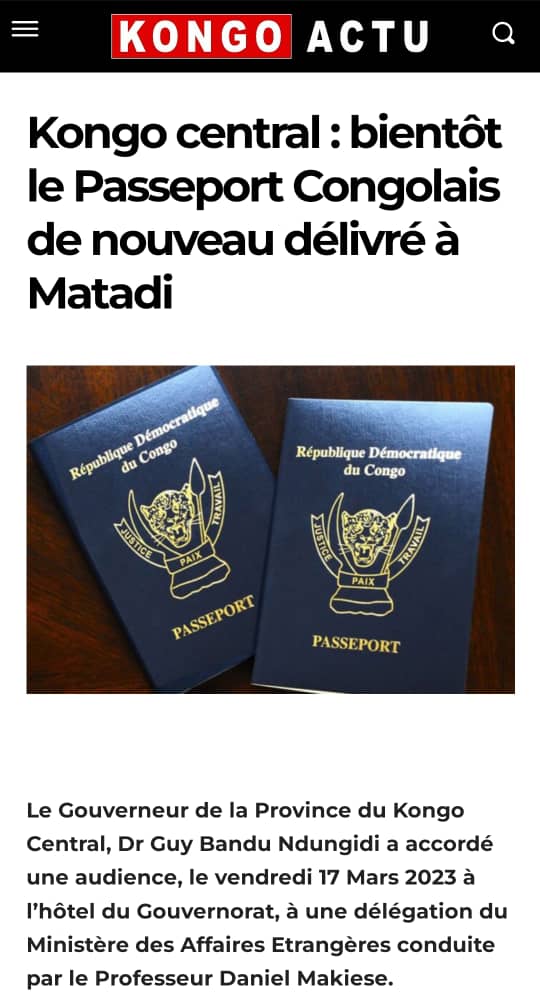 flory_mbadu's tweet photo. Le Gouverneur du Kongo Central Dr Guy BANDU procède à la réouverture du Centre de Capture pour la délivrance des passeports de Matadi ce Vendredi 24 Mars. https://t.co/EF8pEjrPot