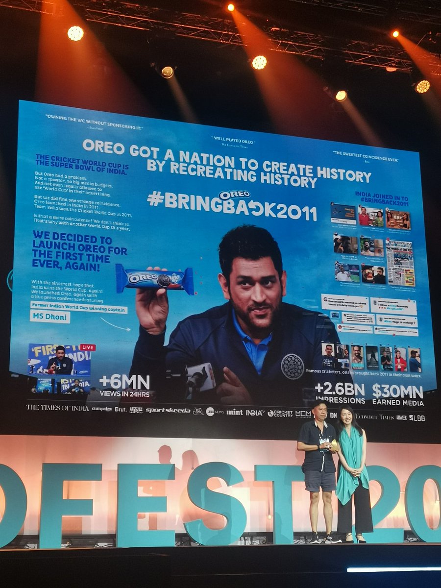 adobomagazine's tweet photo. #ADFEST2023 #BrandExperienceLotus
@LeoBurnettIndia/@MDLZ wins a Gold Award and the Grande Award for its work on @Oreo titled, #BringBack2011. 🍪
The other two Gold Awards are given to @Impact_BBDO & TBWA\Hakuhodo. https://t.co/Pg9IhQdGyx