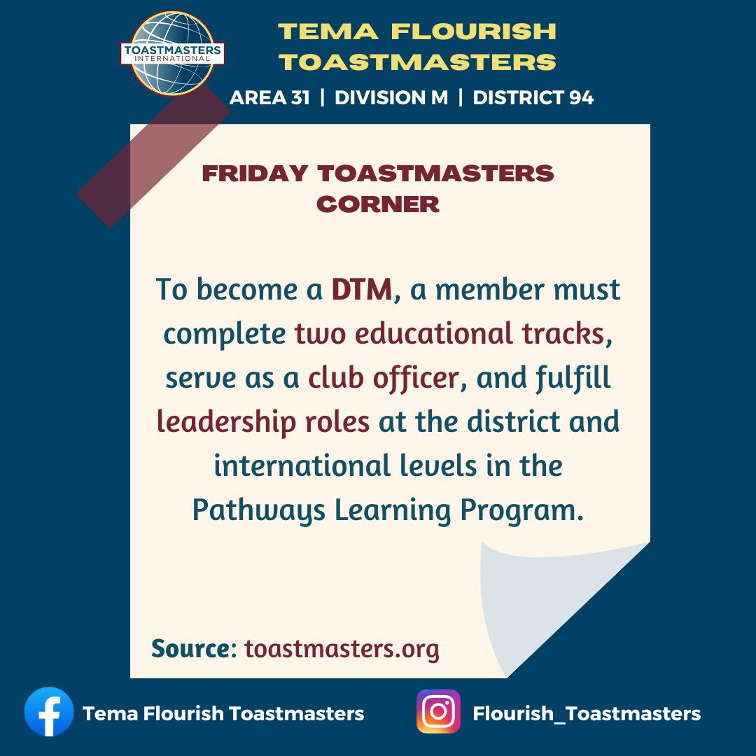 Let’s educate you about being a Distinguished Toastmaster ✌️