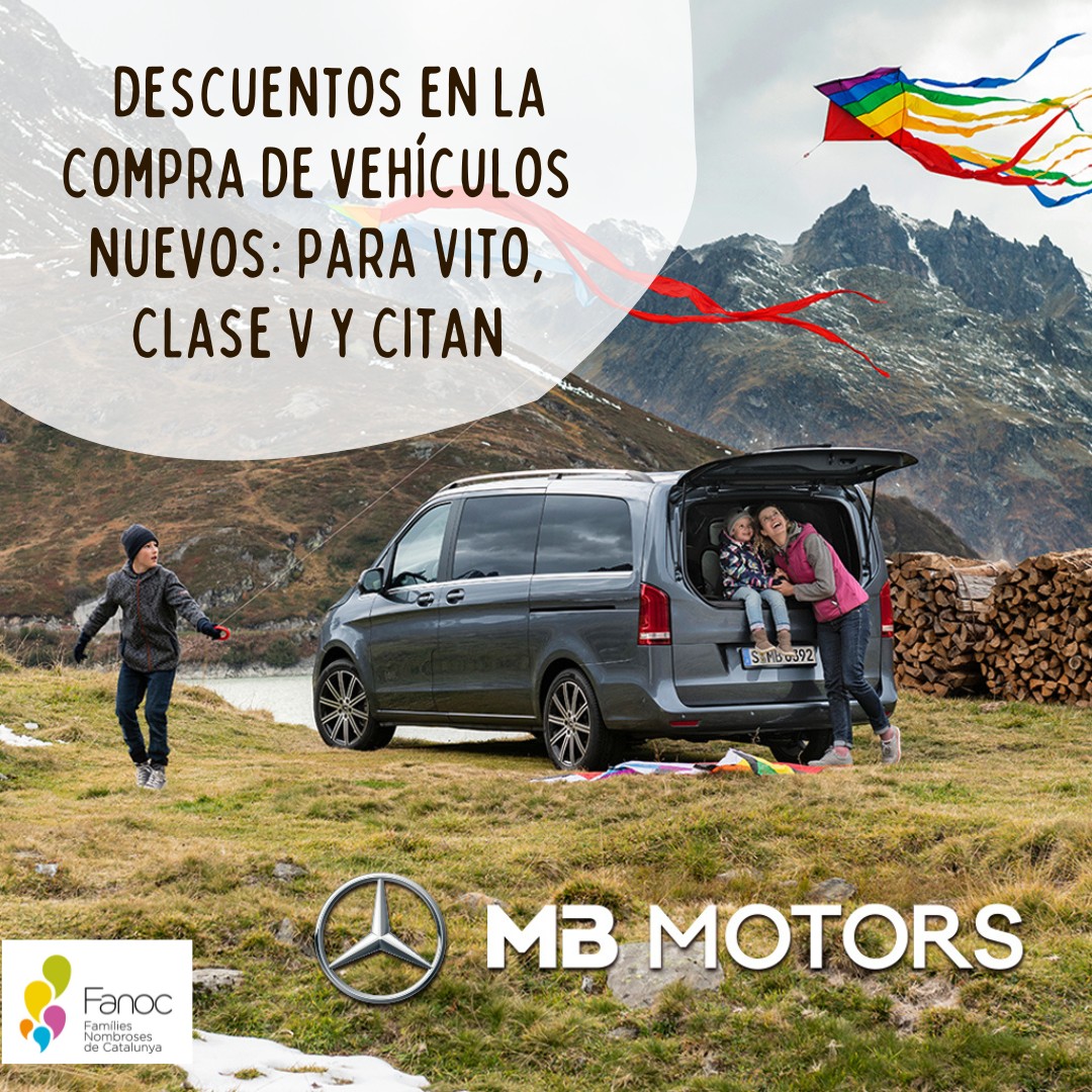 FamiliaNombrosa's tweet image. 📌En los concesionarios de @MBenzEspana  #MBMotors todos los socios de FANOC disfrutaréis de descuentos en la compra de vehículos nuevos: para Vito, Clase V y Citan (transporte de personal, no vehículos industriales). 
🔗Toda la info beneficios.fanoc.org/ca-ES/p/27426/…
