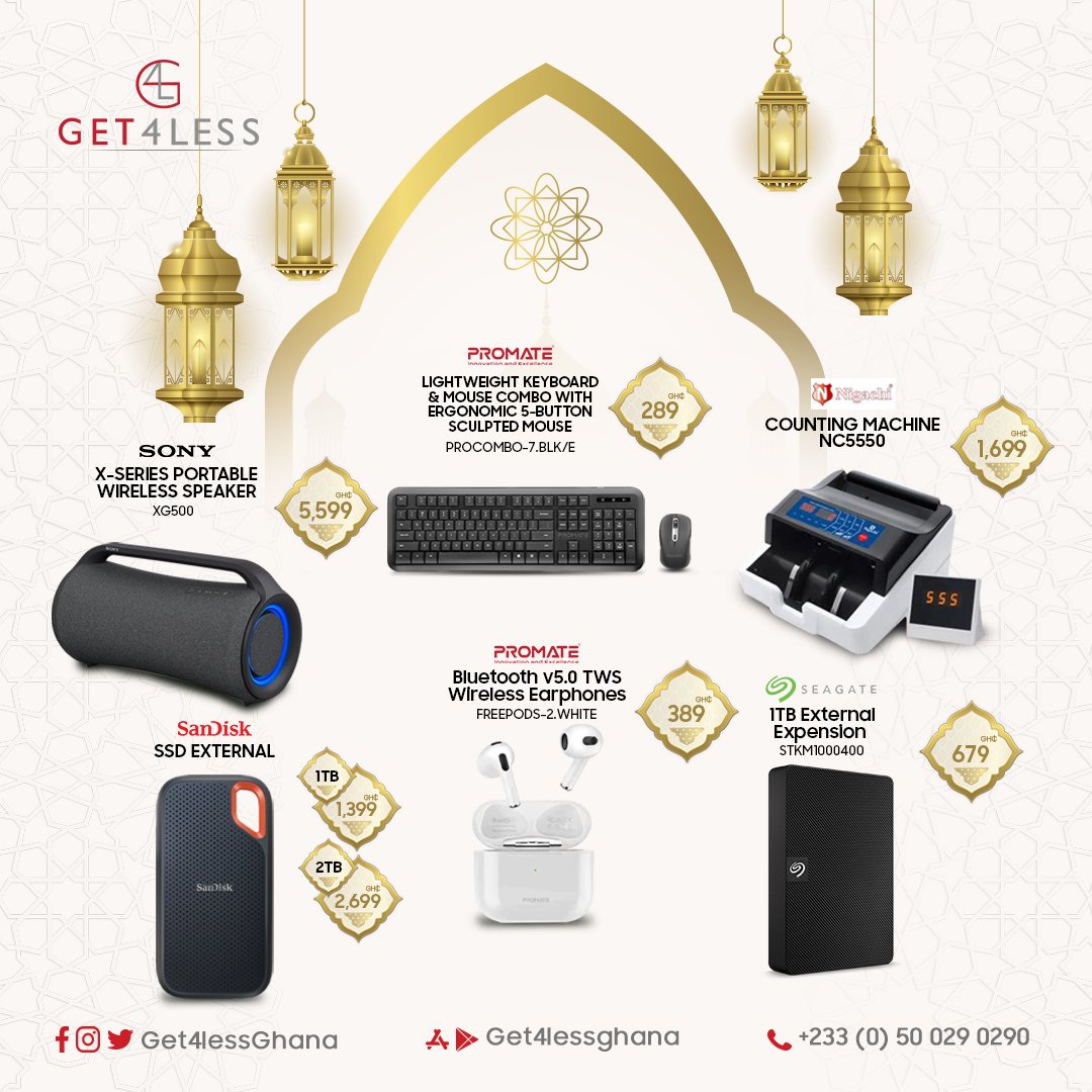 Get4lessGhana's tweet image. Capture every moment with our high quality Canon cameras and lense👍 also secure your property with the Hikvision kits and all other IT accessories at a discounted price and get a free delivery #Get4LessGhana #Promate #Hikvision #Canon