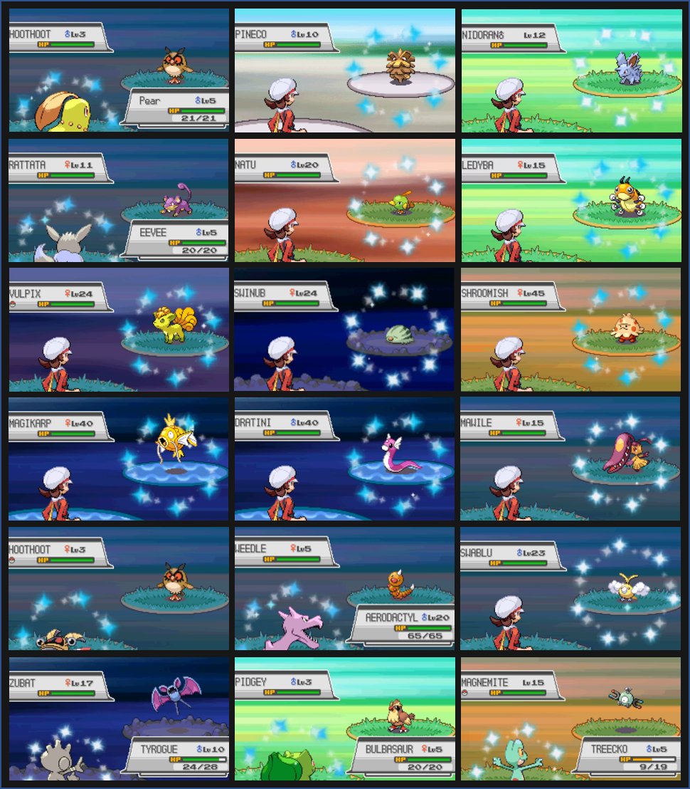 Full picture of the completed Badge Quest in SoulSilver! 18 Shinies Found across a couple years.

Started: July 29, 2021
Completed: March 23, 2023
